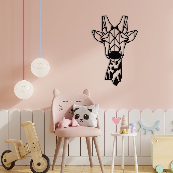 Wallity Gıraffe Metal Decor Negro